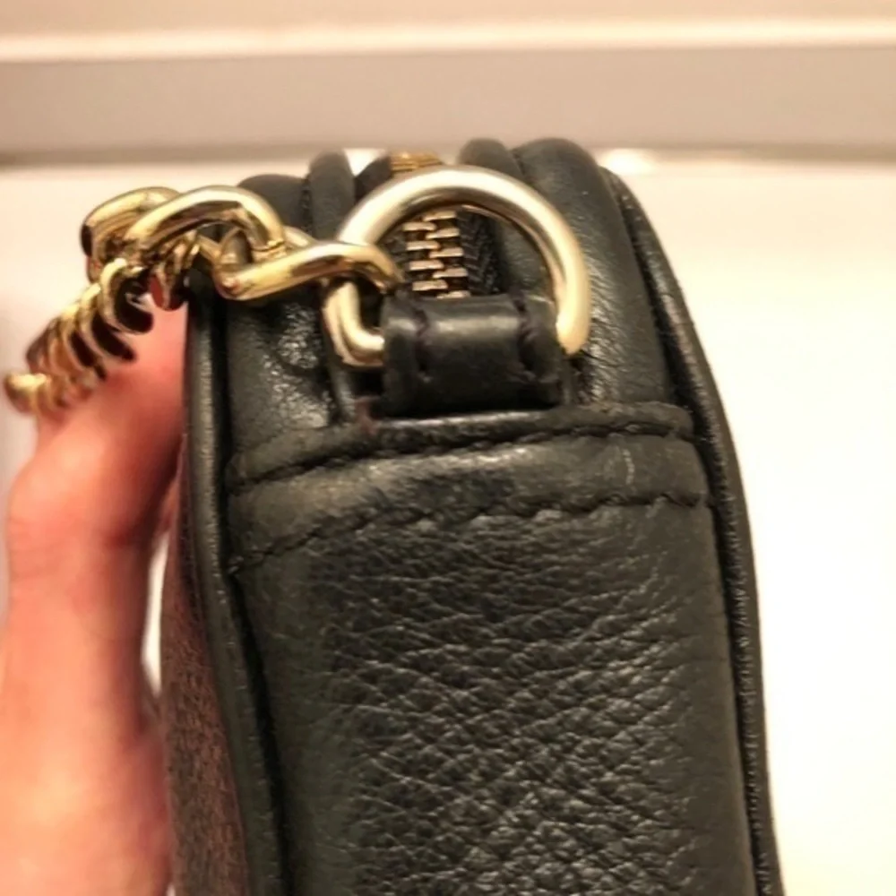 Michael kors mini black leather crossbody bag